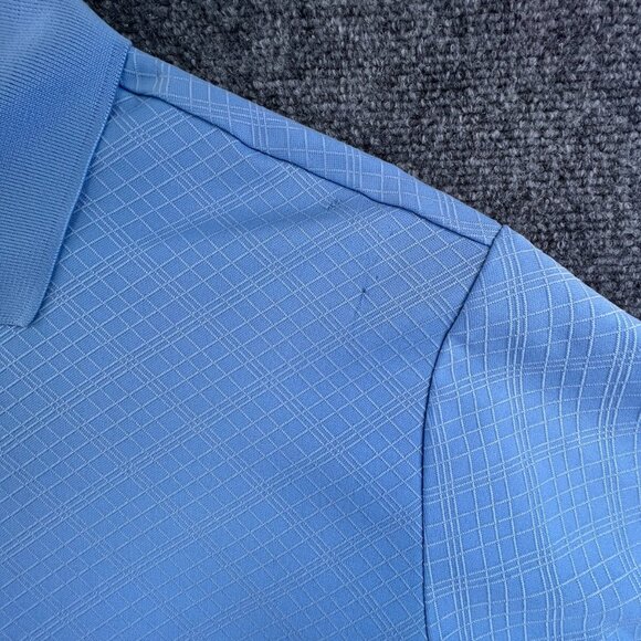 Adidas Golf Climacool Polo Shirt Short Sleeve Blue Geometric Men’s Casual Top - Picture 6 of 12